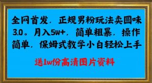 全网首发正规男粉玩法卖圆味3.0,月入5W+,简单粗暴,操作简单,保姆式教学,小白轻松上手-小牛学府