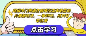超级冷门赛道在微博引流卖明星图片最新玩法,一单88元,成交非常丝滑【揭秘】-小牛学府