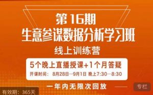 宁静·生意参谋数据分析学习班，解决商家4大痛点，学会分析数据，打造爆款！-小牛学府
