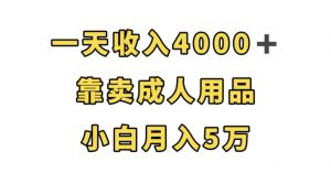 一天收入4000+，靠卖成人用品，小白轻松月入5万【揭秘】-小牛学府