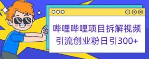 哔哩哔哩项目拆解引流创业粉日引300+小白可轻松上手【揭秘】-小牛学府