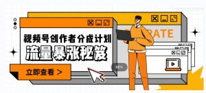 一条视频收益3000+，一条作品涨粉2000+，视频号流量爆炸·的秘籍-小牛学府