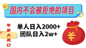 在国内不怕被拒绝的项目，单人日入2000，团队日入20000+【揭秘】-小牛学府