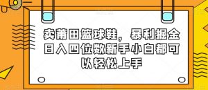 卖莆田篮球鞋，暴利掘金日入四位数新手小白都可以轻松上手【揭秘】-小牛学府
