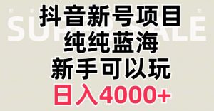 抖音蓝海赛道,必须是新账号,日入4000+【揭秘】-小牛学府