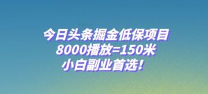 今日头条掘金低保项目，8000播放=150米，小白副业首选【揭秘】-小牛学府