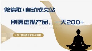 十万个富翁修炼宝典之8.微信群+自动成交站,刚需虚拟产品,一天200+-小牛学府