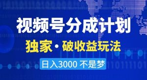 视频号分成计划，独家·破收益玩法，日入3000不是梦【揭秘】-小牛学府