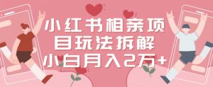 小红书相亲项目玩法拆解,有人通过这个副业项目做到了月收入2万多【揭秘】-小牛学府