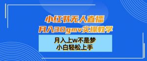 小红书无人直播月入30gmv实操教学,月入上w不是梦,小白轻松上手【揭秘】-小牛学府