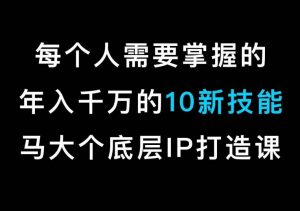 马大个的IP底层逻辑课,每个人需要掌握的年入千万的10新技能,约会底层IP打造方法!-小牛学府