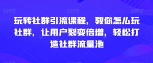 玩转社群引流课程，教你怎么玩社群，让用户裂变倍增，轻松打造社群流量池-小牛学府