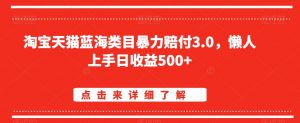 淘宝天猫蓝海类目暴力赔付3.0，懒人上手日收益500+【仅揭秘】-小牛学府