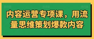 内容运营专项课,用流量思维策划爆款内容-小牛学府
