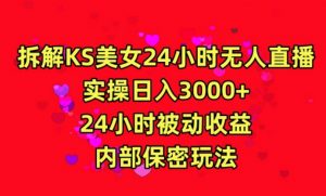 利用快手24小时无人美女直播,实操日入3000,24小时被动收益,内部保密玩法【揭秘】-小牛学府