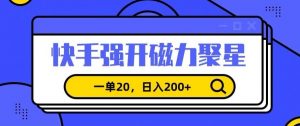 信息差赚钱项目，快手强开磁力聚星，一单20，日入200+【揭秘】-小牛学府