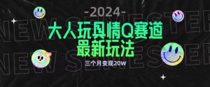 全新大人玩具情Q赛道合规新玩法，公转私域不封号流量多渠道变现，三个月变现20W【揭秘】-小牛学府