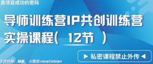 导师训练营3.0IP共创训练营私密实操课程(12节)-卖项目的密码成功秘诀【揭秘】-小牛学府