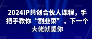 2024IP共创合伙人课程，手把手教你“割韭菜”，下一个大佬就是你-小牛学府