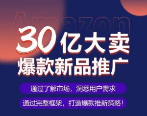 亚马逊·30亿大卖爆款新品推广，可复制、全程案例实操的爆款推新SOP-小牛学府