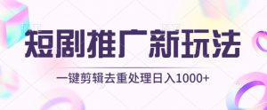 短剧推广新玩法，不剪辑，工具助力一键过原创，日入1000+【揭秘】-小牛学府