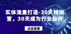 实体流量打造-30天特训营，30天成为行业标杆-小牛学府