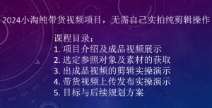 2024小淘纯带货视频项目,无需自己实拍纯剪辑操作-小牛学府