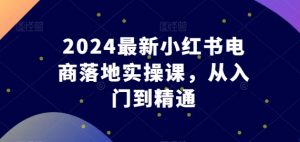 2024最新小红书电商落地实操课,从入门到精通-小牛学府
