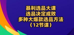 暴利选品大课：选品决定成败，教你多种大爆款选品方法(12节课)-小牛学府