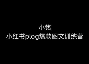 小铭-小红书plog爆款图文训练营,教你从0-1做小红书-小牛学府