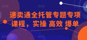 速卖通全托管专题专项课程,实操 高效 爆单-小牛学府