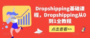 Dropshipping基础课程，Dropshipping从0到1全教程-小牛学府