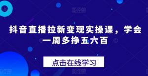 抖音直播拉新变现实操课,学会一周多挣五六百-小牛学府