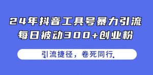 24年抖音工具号暴力引流，每日被动300+创业粉，创业粉捷径，卷死同行【揭秘】-小牛学府