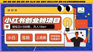 小红书创业粉项目日+500粉,每天20分钟躺赚长尾收益,无脑操作,宝妈,小白抓紧冲【揭秘】-小牛学府