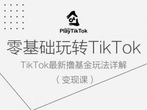 零基础玩转TiKToK变现课，TikTok最新撸基金玩法详解-小牛学府