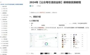 公众号引流创业粉，学会这个方法，你也能月入30000+ (陪跑项目)-小牛学府