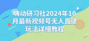 嗨动研习社2024年10月最新视频号无人直播玩法详细教程-小牛学府