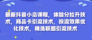 最新抖音小店课程,体验分拉升技术,商品卡引流技术,投流效果优化技术,精选联盟引流技术-小牛学府