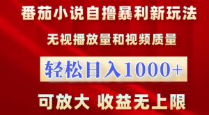 番茄小说自撸暴利新玩法，无视播放量，轻松日入1k，可放大，收益无上限【揭秘】-小牛学府