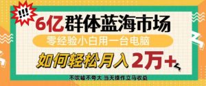 6亿群体蓝海市场,零经验小白用一台电脑,如何轻松月入过w【揭秘】-小牛学府