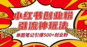 小红书创业粉引流神玩法，单图笔记引爆500+精准创业粉丝，私信狂潮接连不断-小牛学府