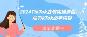 2024TikTok变现实操课程,入局TikTok必学内容-小牛学府