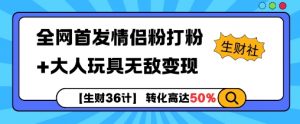 【生财36计】全网首发情侣粉打粉+大人玩具无敌变现-小牛学府