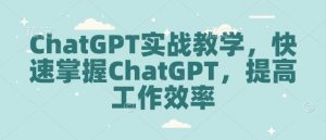 ChatGPT实战教学,快速掌握ChatGPT,提高工作效率-小牛学府