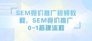 SEM竞价推广视频教程,SEM竞价推广0-1搭建流程-小牛学府