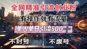 全网独家引流创业粉，有操作就有流量，单人单日引流500+，不封号、不费号-小牛学府