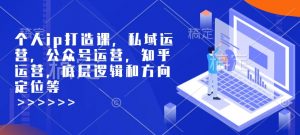 个人ip打造课,私域运营,公众号运营,知乎运营,底层逻辑和方向定位等-小牛学府