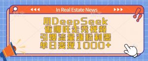用DeepSeek做哪吒走秀视频,引爆流量涨粉利器,单日变现1k-小牛学府