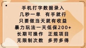 手机打字数据录入,几秒一单,有手就行,只要做当天就有收益,暴力玩法一天低保2张-小牛学府